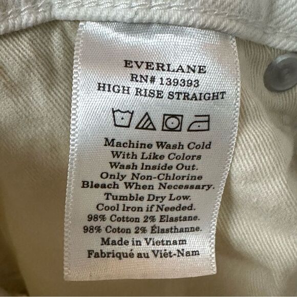 Everlane High Rise Straight Jean White Size 28 - Picture 10 of 12